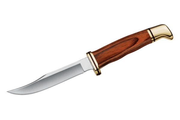 Buck Knives 102 Woodsman Cocobolo Dymondwood Fixed Blade Knife W/Sheath  102Brs