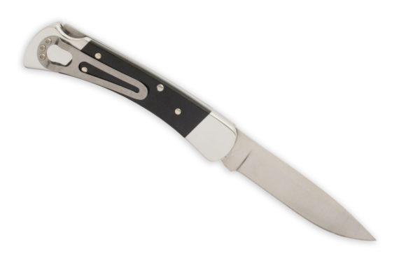 Buck Knives 110 Drop Point Black Micarta Aluminum Lightweight Folding Hunter Knife W/ Clip 0110BKSSH6