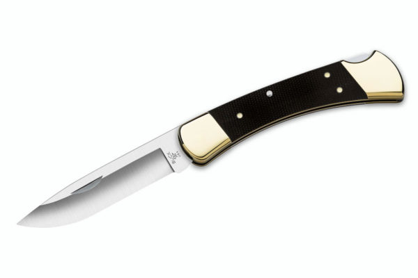 Buck Knives 110 Black G10 5160 Carbon Steel  Drop Point Folding Hunter Knife W/Sheath 110BKSSH1