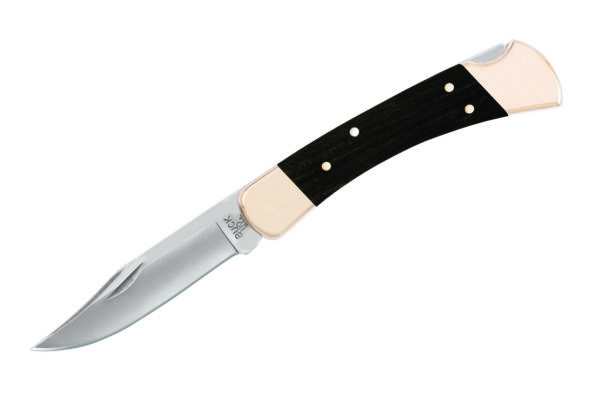 Buck Knives 110 Genuine Ebony Wood Folding Hunter Knife W/ Sheath