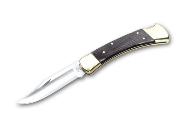 Buck Knives 110 Charcoal 5160 Carbon Steel Folding Hunter Knife W/Sheath 110GYSSH