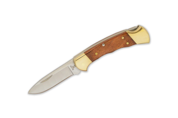 Buck Knives 112 Ranger Cocobolo Drop Point Finger Groove Folding Knife W/ Sheath 0112CCSFGSH