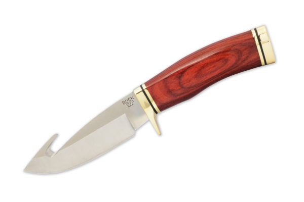 Buck Knives 191 Vanguard Zipper Rosewood Fixed Blade Knife W/ Guthook & Sheath