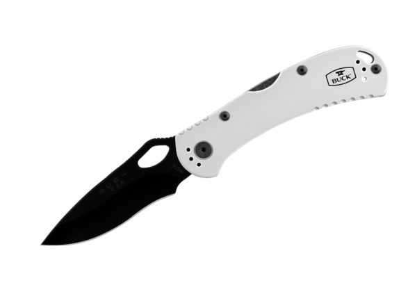 Buck Knives 722 Spitfire Black & White Cerakote Folding Pocket Knife W/ Clip 0722WHSSH