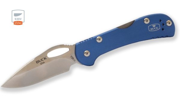 Buck Knives 726 Mini Spitfire Blue BOS S30V Steel Folding Knife W/Clip 726BLSSH