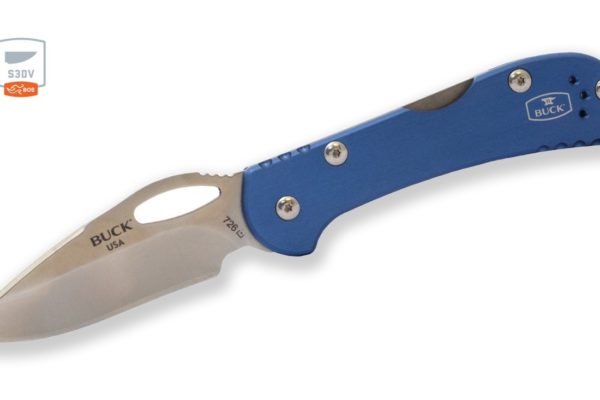 Buck Knives 726 Mini Spitfire Blue BOS S30V Steel Folding Knife W/Clip 726BLSSH