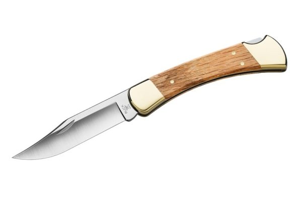 Buck Knives 110 Oak 5160 Carbon Steel Folding Hunter Knife W/Sheath 110OKSSH