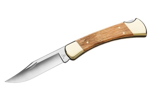 Buck Knives 110 Oak 5160 Carbon Steel Folding Hunter Knife W/Sheath 110OKSSH