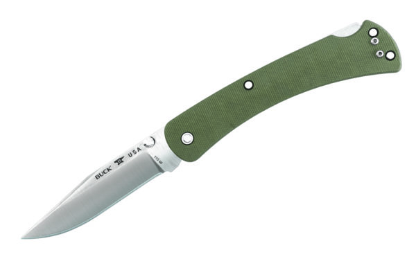 Buck Knives 110 Slim Pro OD Green Micarta BOS S30V Folding Hunter Knife W/ Clip