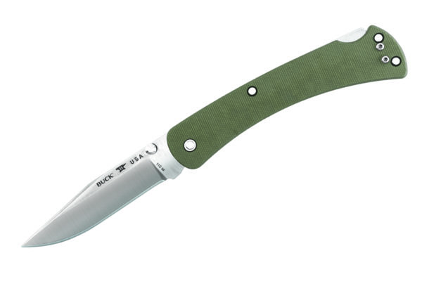 Buck Knives 110 Slim Pro OD Green Micarta BOS S30V Folding Hunter Knife W/ Clip