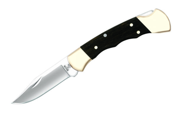 Buck Knives 112 Finger Groove Genuine Ebony Wood Folding Hunter W/Sheath  112Brsfg
