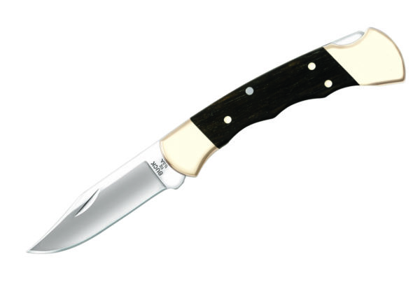 Buck Knives 112 Finger Groove Genuine Ebony Wood Folding Hunter W/Sheath  112Brsfg