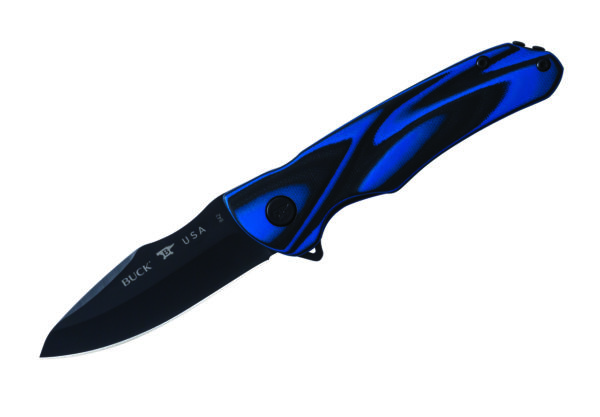 Buck Knives 842 Sprint Ops Pro Ball Bearing Flipper S30V Black/Blue G10 Folding Knife W/ Clip