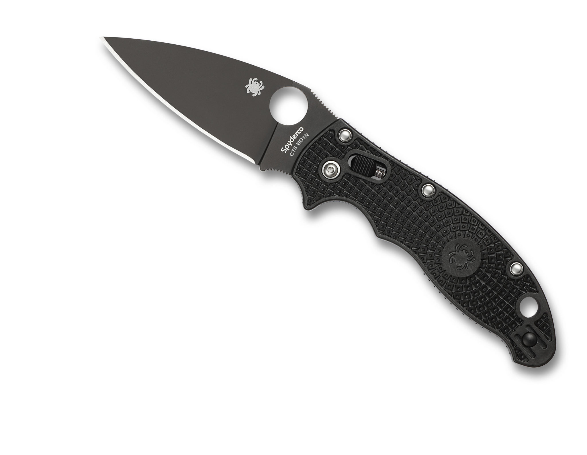 Spyderco Manix 2 Folding Knife 33/8″ BD1 Black Plain Blade, Black