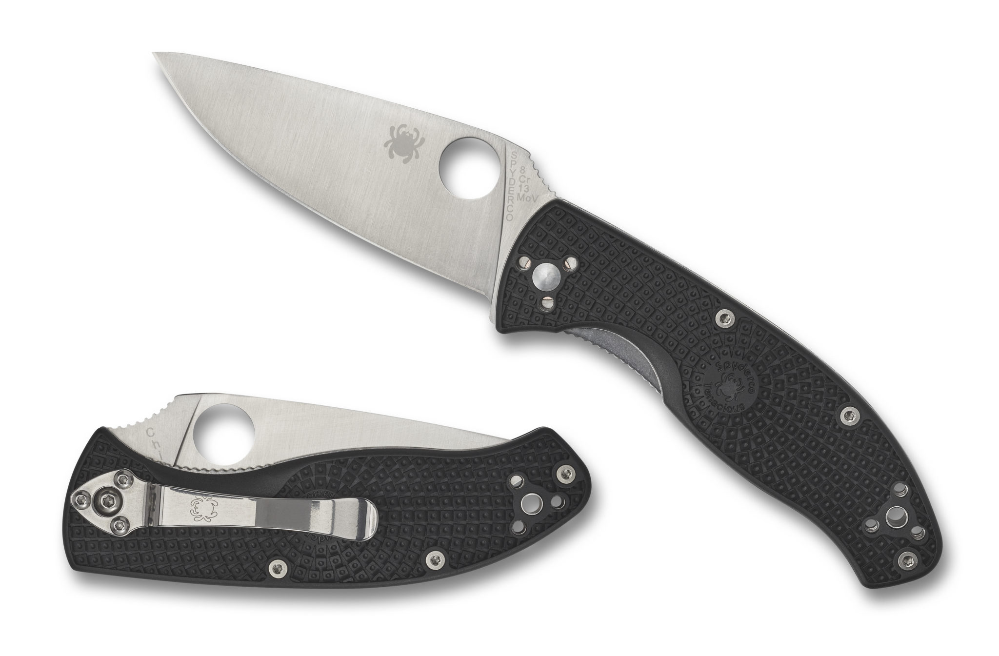 Spyderco Lightweight Tenacious Folding Knife 3.39″ Satin Plain Blade