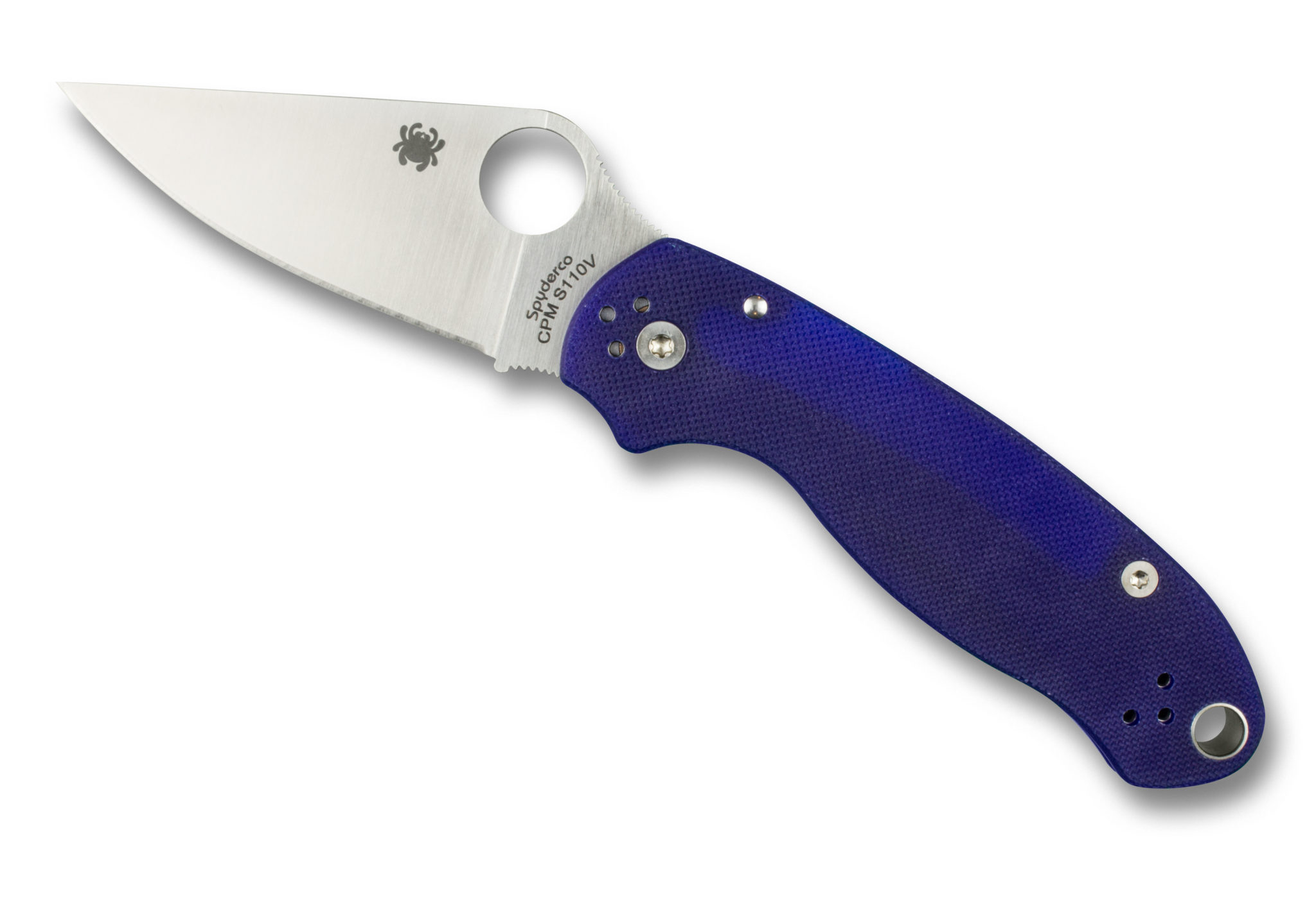 Spyderco Para 3 Folding Knife 3″ S110V Satin Plain Blade, Blurple G10