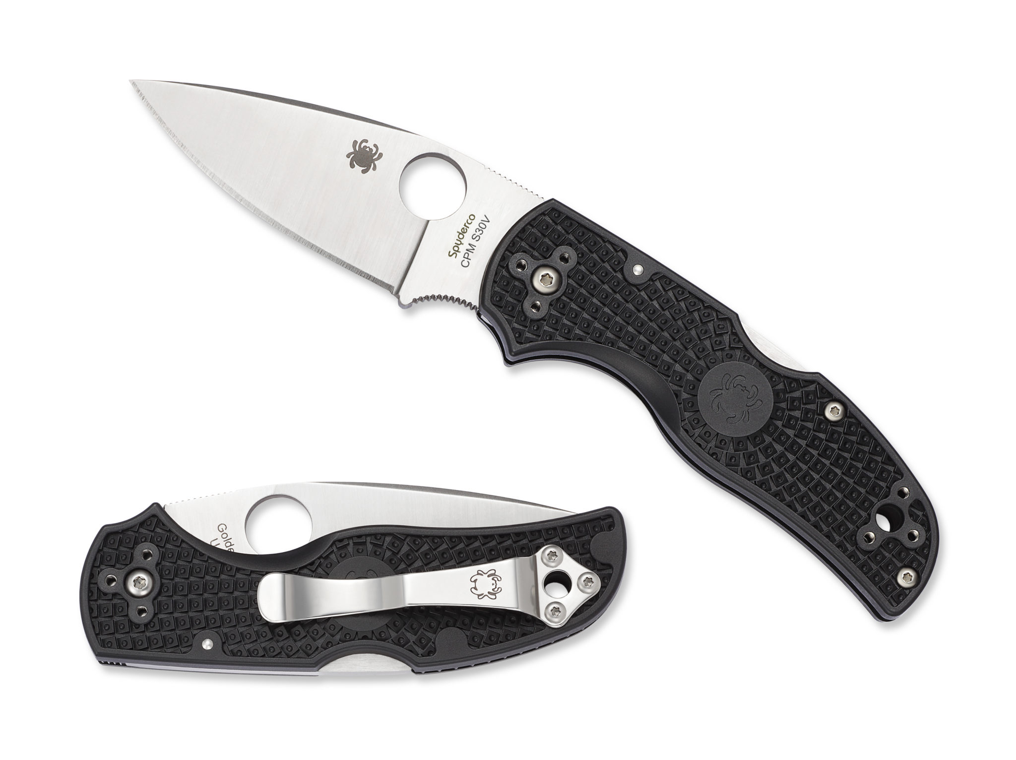 Spyderco Native 5 Lightweight Folding Knife 3″ S30V Satin Plain Blade ...