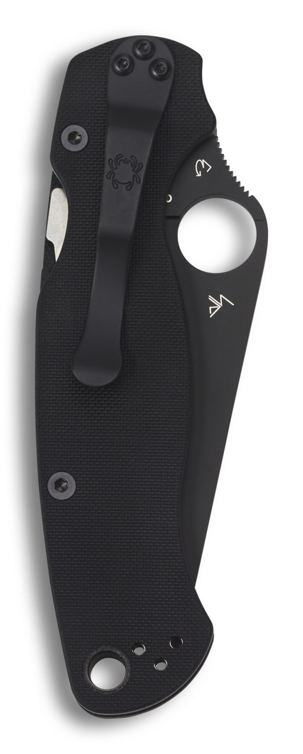 Spyderco Para 2 Folding Knife 3-7/16" S45VN Black Blade, Black G10 Handles W/ Clip - Image 6