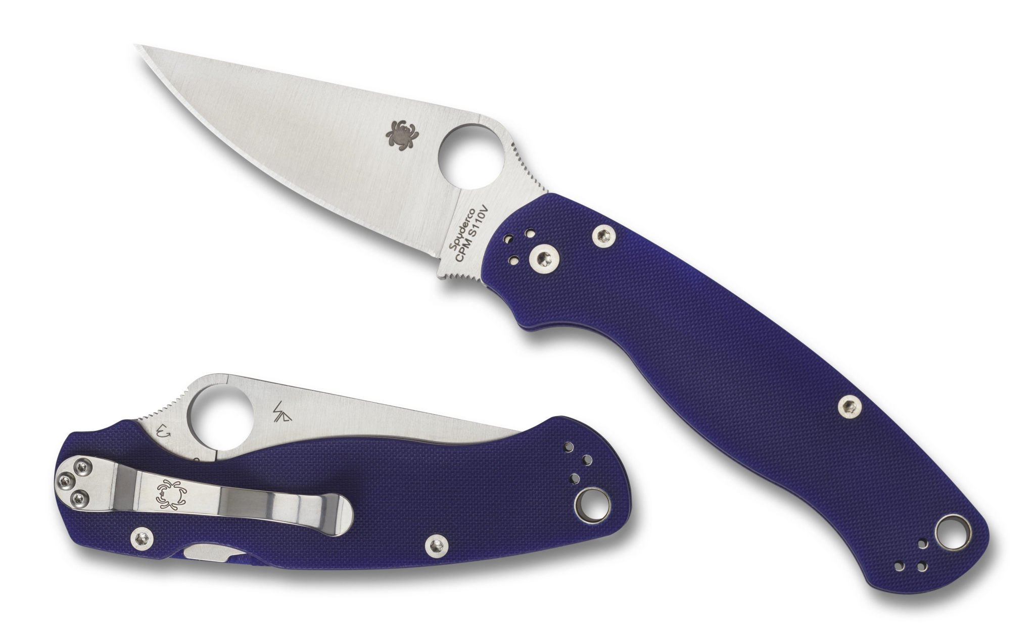 Spyderco Paramilitary 2 Folding Knife 37/16″ S110V Satin Blade, Blue