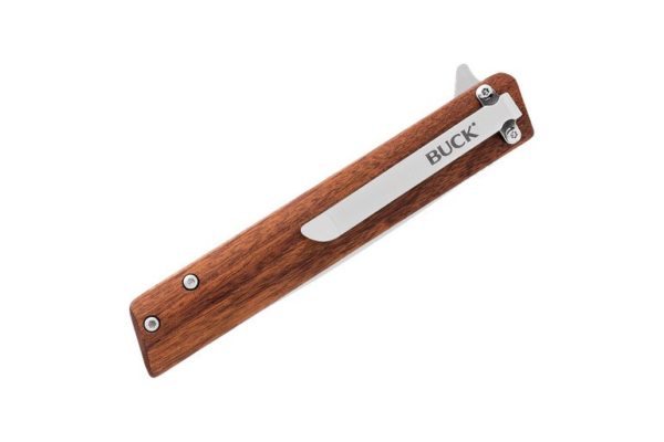 Buck Knives 256 Decatur Wood Flipper Folding Knife W/ Clip 0256BRS - Image 7