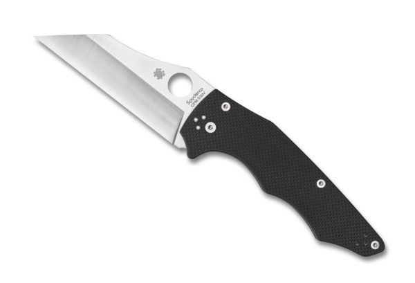 Spyderco YoJumbo Folding Knife 4" S30V Satin Plain Blade, Coarse Black G10 Handles W/ Clip (Copy)