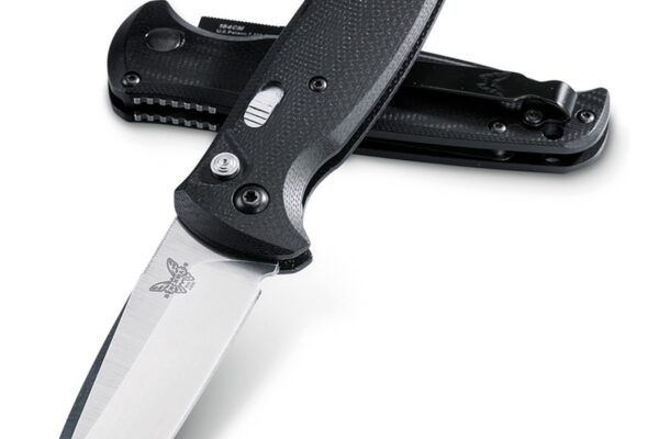 Benchmade 4300 CLA AUTOMATIC - 3.40" Plain Edge Satin Finish 154CM Blade - Black G-10 Handle