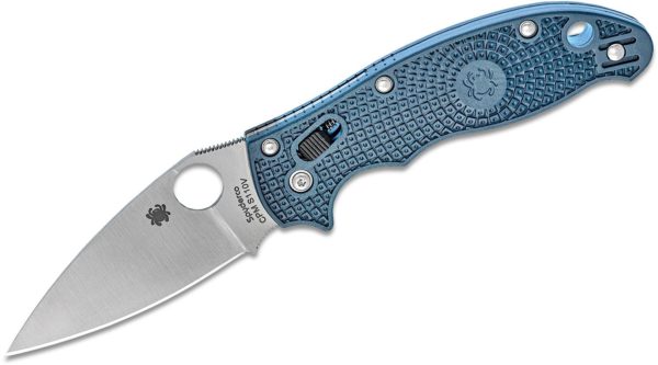 Spyderco Manix 2 Lightweight Folding Knife 3.37" Satin Plain S110V Blade, Dark Blue FRN Handles W/ Clip - Image 4