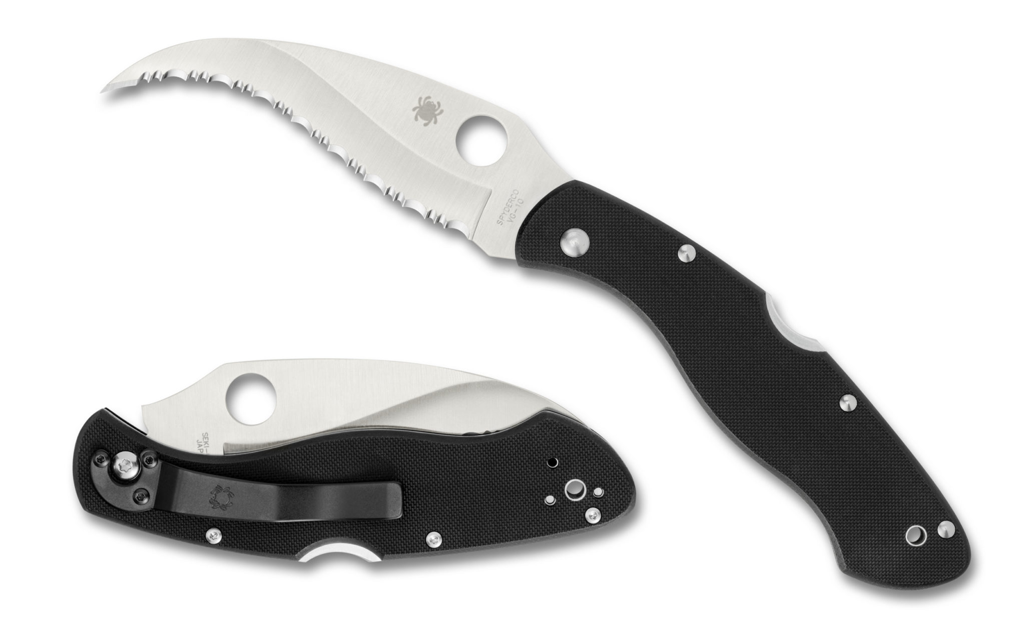Spyderco Civilian Folding Knife 4.12″ VG10 Serrated Blade, G10 Handles
