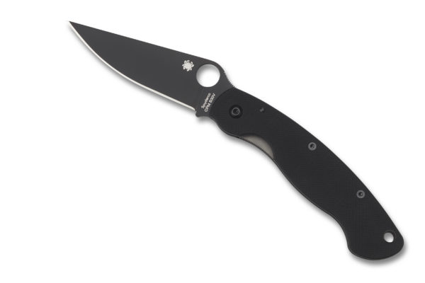 Spyderco Military Folding Knife 4" S30V Black Plain Blade, Black G10 Handles W/Clip