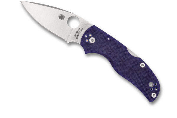 Spyderco Native 5 Folding Knife 3" S110V Satin Plain Blade, Blue/Purple G10 Handles W/Clip