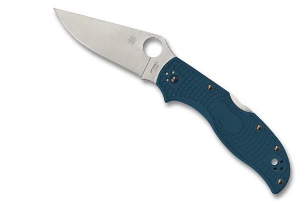 Spyderco Stretch 2 Lightweight Folding Knife 3.45" K390 Satin Plain Blade, Blue FRN Handles W/Clip
