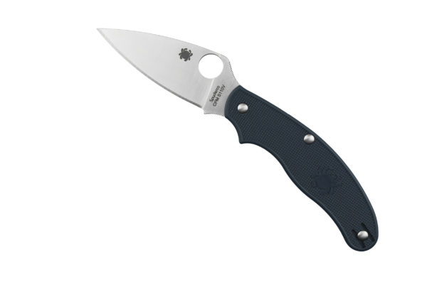 Spyderco UK Penknife Folding Knife 3" Satin S110V Plain Blade, Dark Blue FRN Handles W/Clip