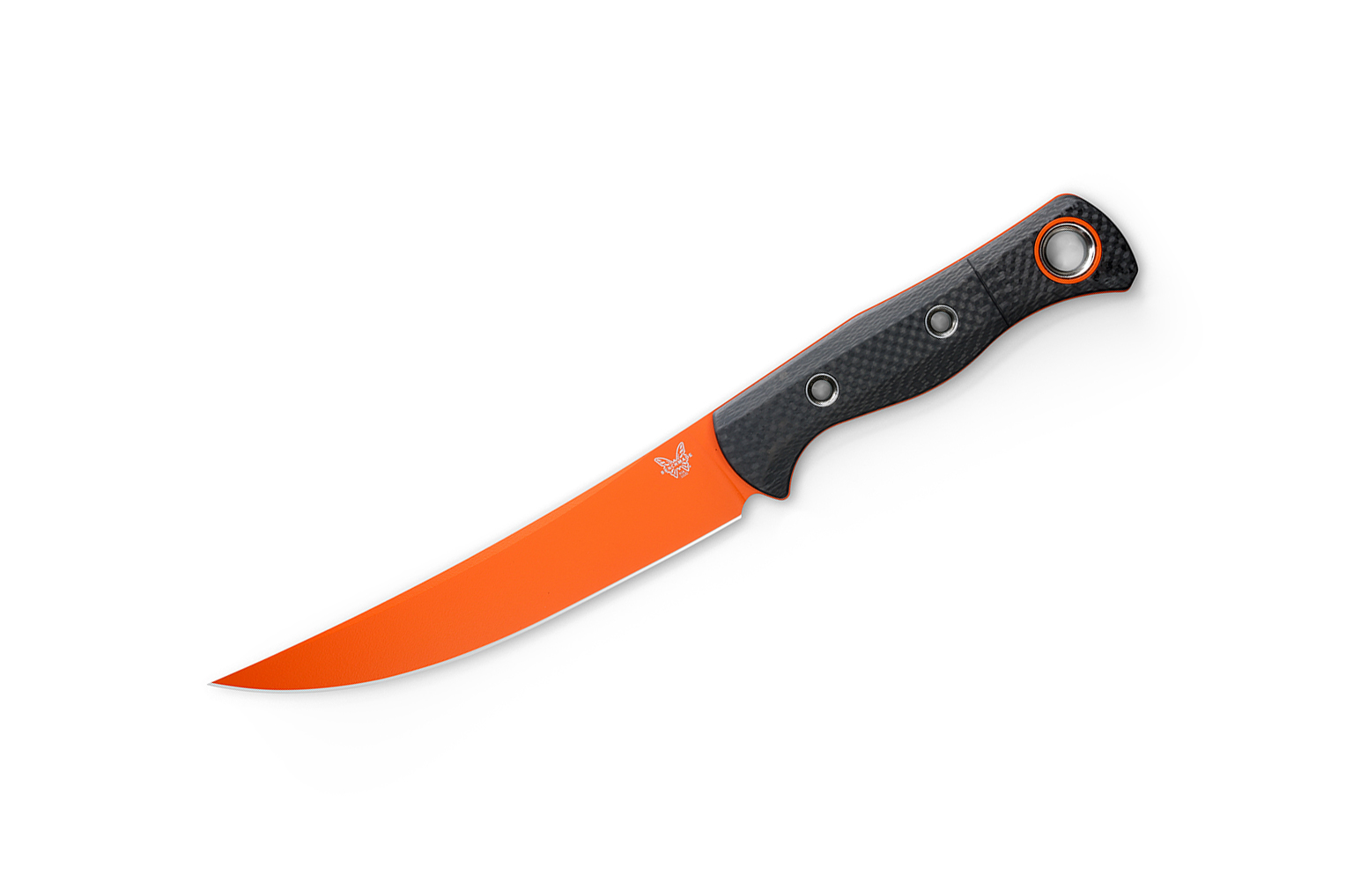 Benchmade Hunt 15500OR-2 Meatcrafter Fixed Blade Knife, 6.08" CPM-S45VN Orange Cerakote Blade, Carbon Fiber Handles, Boltaron Sheath (Out Of Production) - Image 16