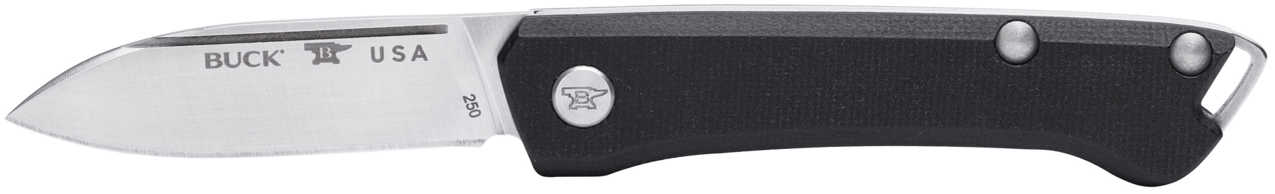 Buck Knives 110 Folding Hunter, S45VN Drop Point Blade, Black Scalloped Richlite Handles, Limited Edition Legacy Series (Out of Production) - Image 2