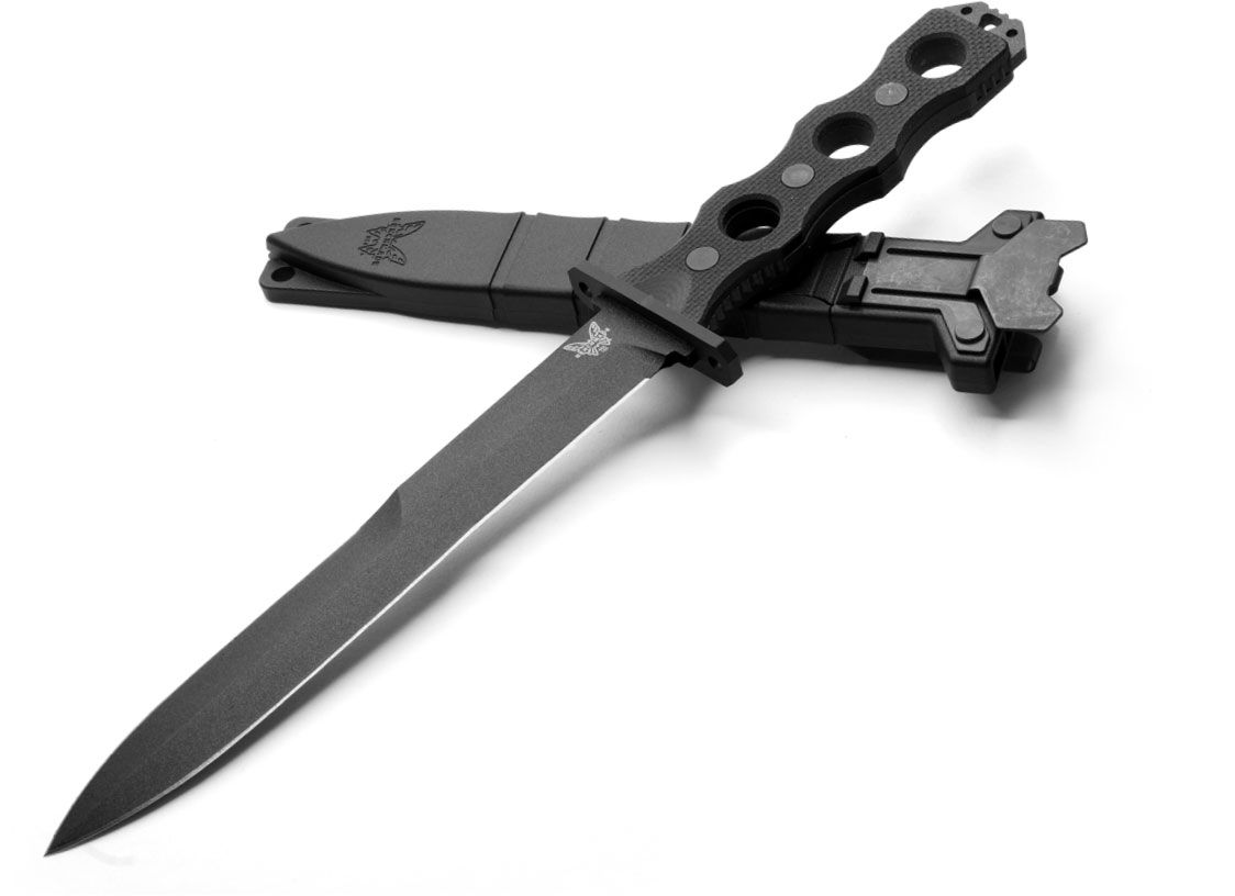 Benchmade 185BK SCOP Fixed Blade Knife, Black G-10 Handles, 7.1" CPM-3V Blade, W/ Sheath - Image 5