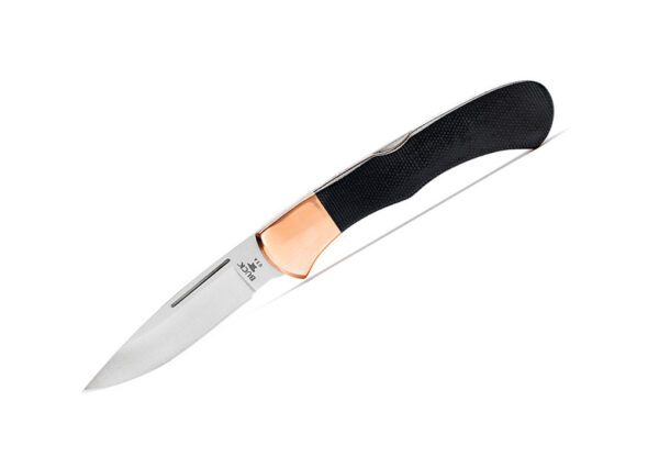 Buck Knives Legacy Series 532 BuckLock Pocket Knife, 3" BOS 154-CM Drop Point Blade, Black Canvas Miacrta Scales W/ Copper Bolsters - Limited Edition  (Out of Production) - Image 9