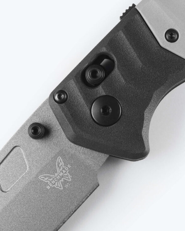 Benchmade 593GY-02 PSK Personal Survival Kit Assisted Folding Knife, 3.4" Elemax Gray Cerakote Drop Point Blade, Milled Storm Gray Grivory Handles with Tempest Gray Grivory Bolsters - Image 4
