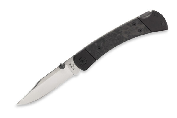 Buck Knives 110 Folding Hunter Sport Knife, Aluminum Frame, Marbled Carbon Fiber Scales, BOS S35VN Blade W/ Pocket Clip (Chairman's Tour Limited Edition - Signed by CJ Buck)
