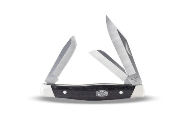 Buck Knives 301BRS2 Stockman Folding Pocket Knife, 2.875" 420HC Blade(s), Genuine Ebony Wood Handle W/ Nickle Silver Bolsters