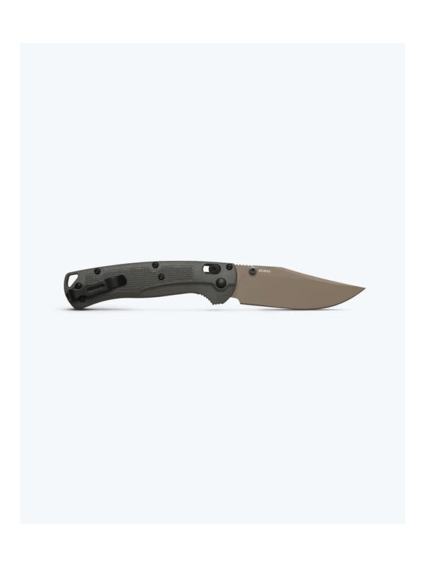 Benchmade Hunt 15536TN-02 Taggedout Folding Knife, 3.5" Elmax Tan Cerakote Clip Point Blade, Deep Olive Grivory Handles W/ Clip - Image 3