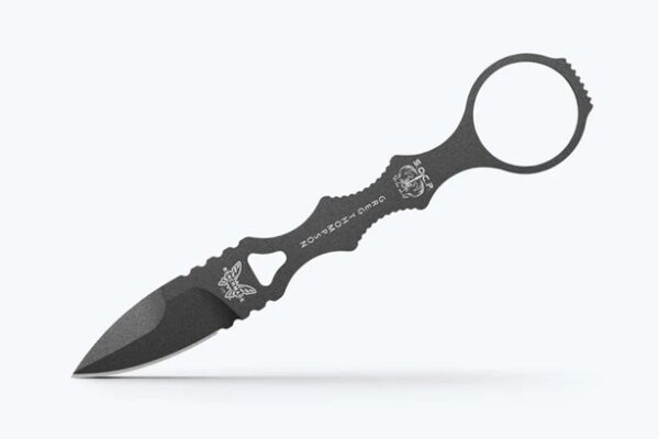 Benchmade 177GY Mini SOCP Dagger, 2.22" 420C Tungsten Gray Cerakote Spear Point Blade, Black Molded Sheath