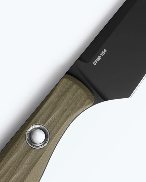 Benchmade 4045BK-01 True Paring Knife Fixed Blade Knife, 4.12" CPM-154 Black DLC Clip Point Blade, OD Green and Black G10 Handles W/ Sheath - Image 4