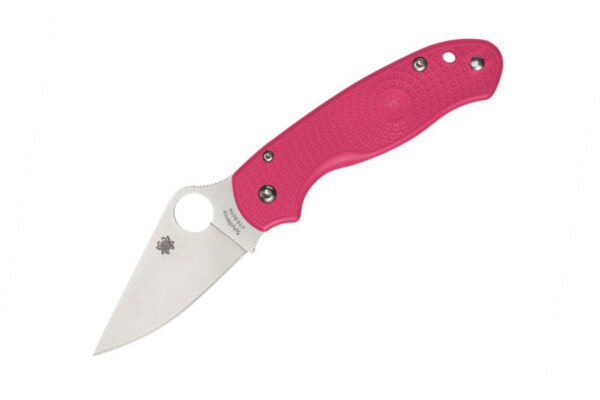 Spyderco Para 3 Lightweight Compression Lock Folding Knife, 2.92" CTS-BD1N Satin Plain Blade, Pink FRN Handles W/ Clip