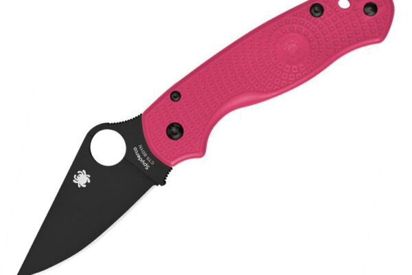 Spyderco Para 3 Lightweight Compression Lock Folding Knife, 2.92" CTS-BD1N Black Plain Blade, Pink FRN Handles W/ Clip