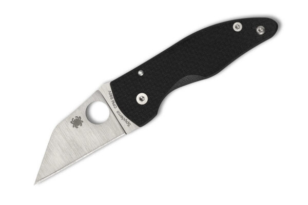 Spyderco MicroJimbo Compression Lock Folding Knife, 2.45" CPM-S90V Satin Plain Blade, Peel-Ply Carbon Fiber Handles W/Clip (Sprint Run)