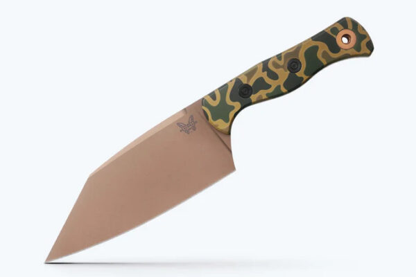 Benchmade 4010FE-2501 Benchmade LTD ED Fixed Blade Station Knife, 5.82" CPM-154 Flat Dark Earth PVD Clip Point Blade, Camo Cerakote Aluminum Handles, W/ Boltaron Sheath (Limited Edition)