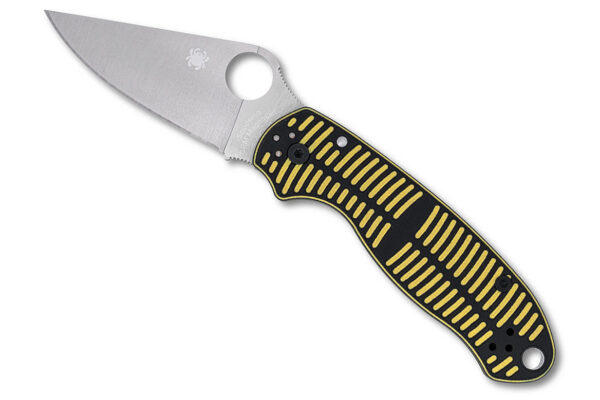 Spyderco Para 3 Salt Compression Lock Folding Knife, 2.92" CPM-MagnaCut Satin Plain Blade, Yellow/Black G10 Handles W/ Clip