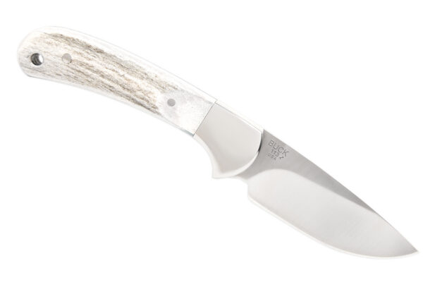 Buck Knives 113 Ranger Skinner Fixed Blade, 3" 420HC Satin Blade, Genuine Elk Antler Handle, Nickle Silver Bolsters W/ Suede Leather Sheath (Limited Production)