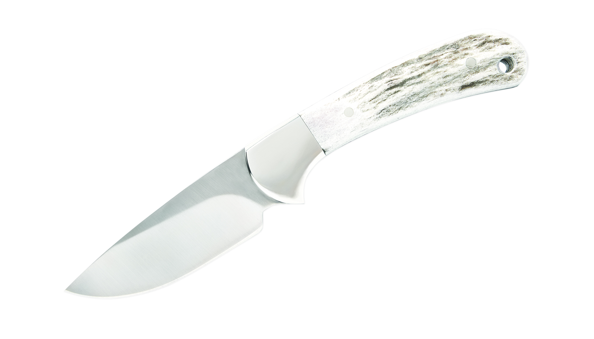 Buck Knives 113 Ranger Skinner Fixed Blade, 3" 420HC Satin Blade, Genuine Elk Antler Handle, Nickle Silver Bolsters W/ Suede Leather Sheath (Limited Production) - Image 2