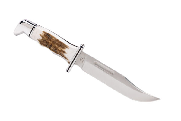 Buck Knives 119 Special Fixed Blade, 6" 420HC Satin Blade, Genuine Elk Antler Handle, Polished Aluminum Pummel and Guard W/ Suede Leather Sheath (Limited Production)
